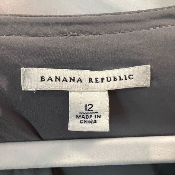 Banana Republic Wool Dress Sheath Pockets Grey Melange Cap Sleeve 12 - Picture 8 of 10